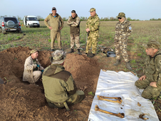 На месте раскопок найдены останки 56 бойцов Красной Армии